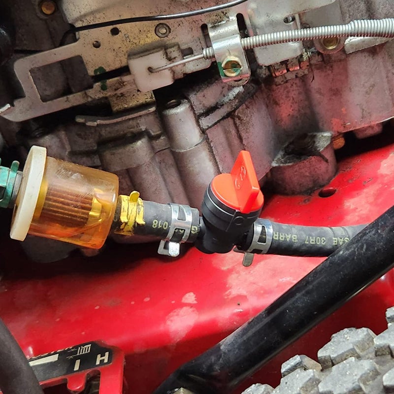 LETAYAR 1/4" Inline Fuel Cut Off Valve Straight Gas Valve and Fuel Filter for BS 691035 40 Micron with Clamps - Image 2